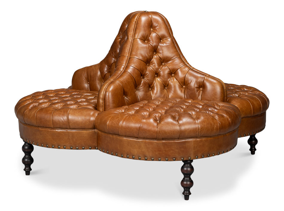 Lobby Sofa, Cuba Brown by Sarreid Ltd - view 3