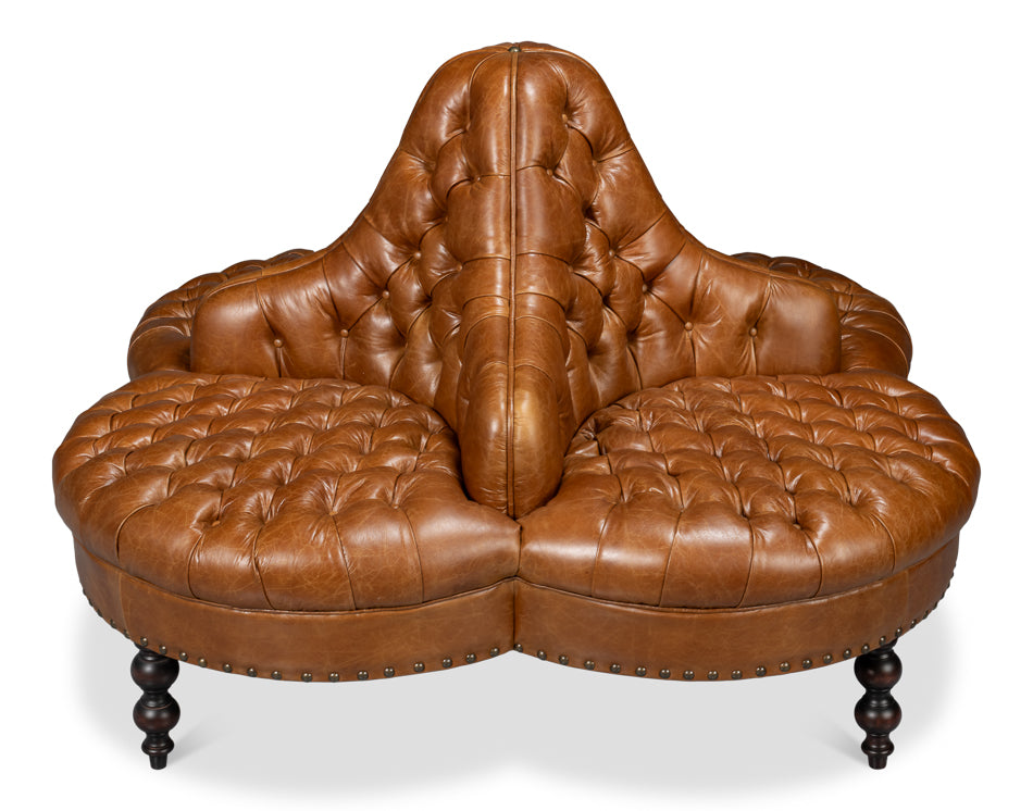 Lobby Sofa, Cuba Brown by Sarreid Ltd - view 4