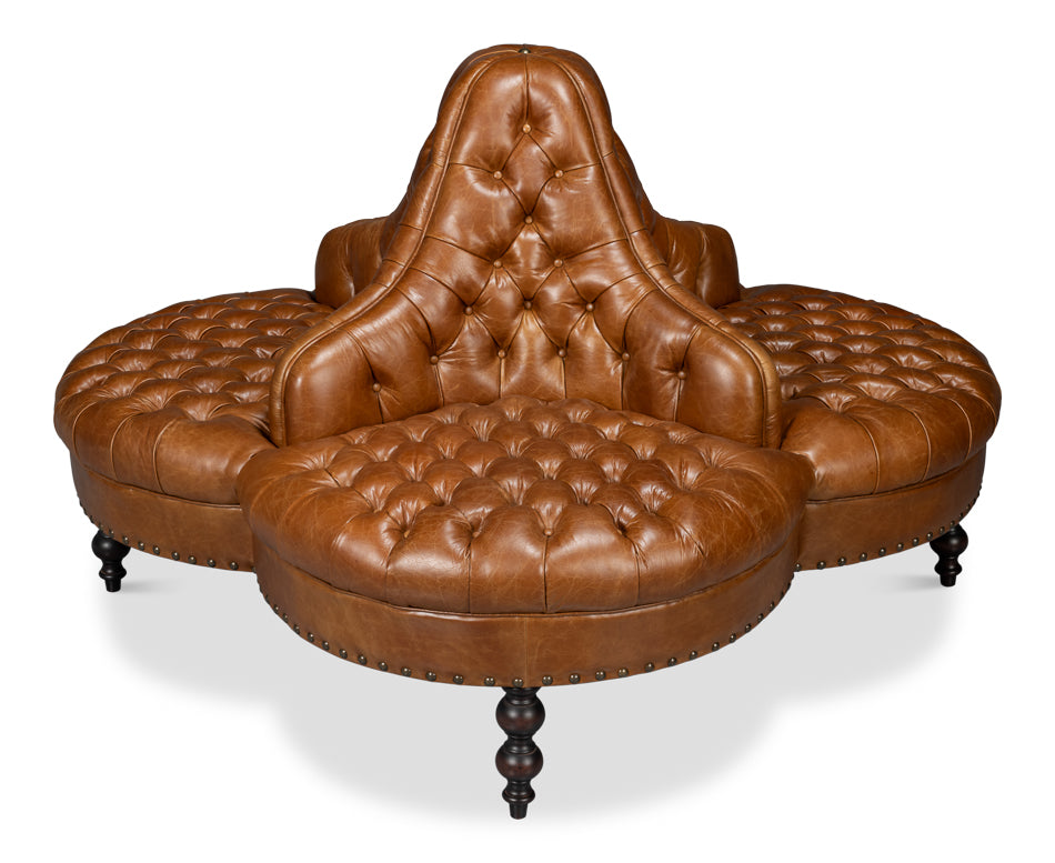 Lobby Sofa, Cuba Brown by Sarreid Ltd - view 5