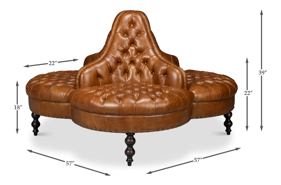 Lobby Sofa, Cuba Brown by Sarreid Ltd - view 7