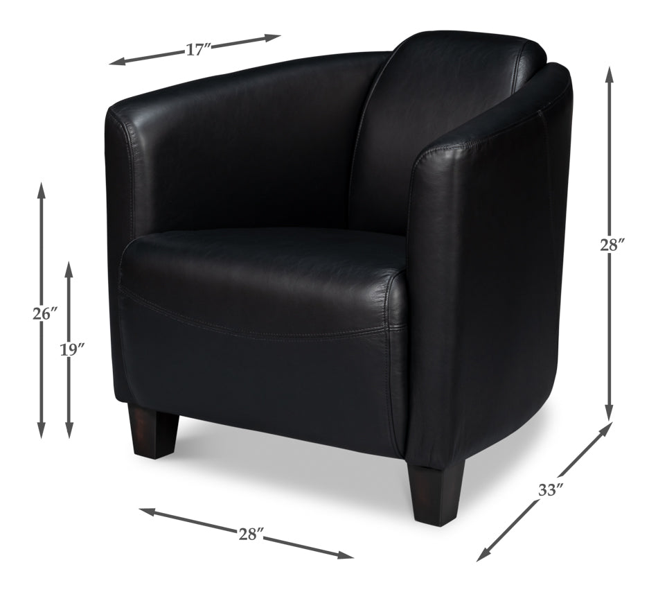 Mandy Arm Chair, Onyx Black by Sarreid Ltd - view 7