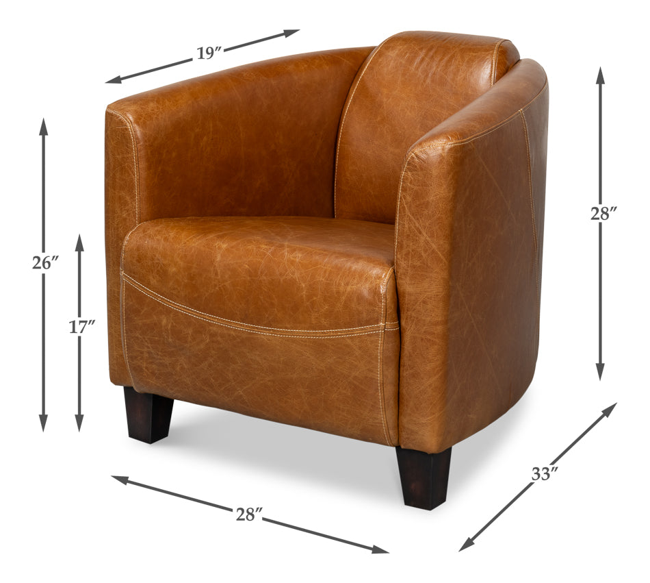 Mandy Arm Chair, Cuba Brown by Sarreid Ltd - view 7