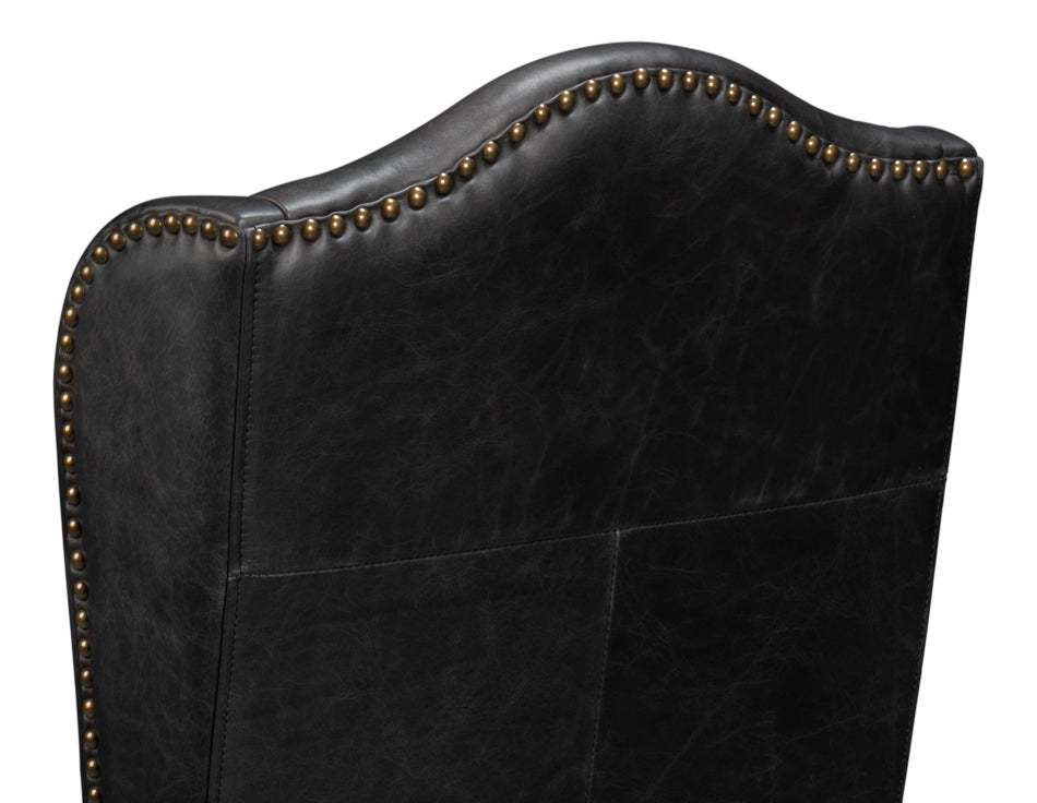 Mercado High Back Dining Chair, Black by Sarreid Ltd - view 8