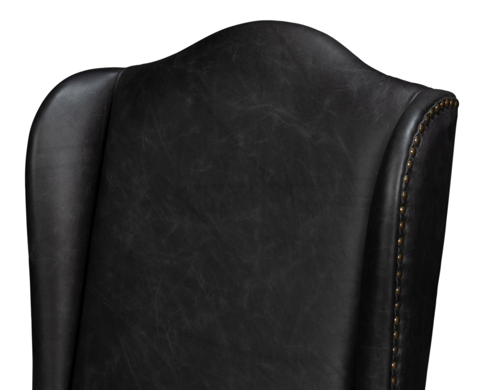 Mercado High Back Dining Chair, Black by Sarreid Ltd - view 9