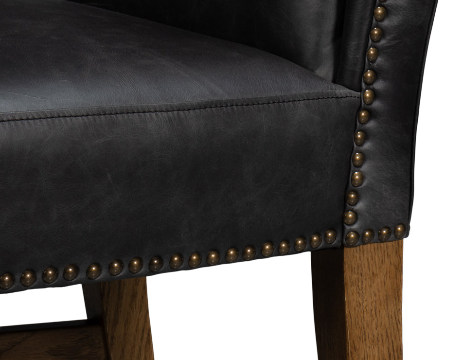 Mercado High Back Dining Chair, Black by Sarreid Ltd - view 11