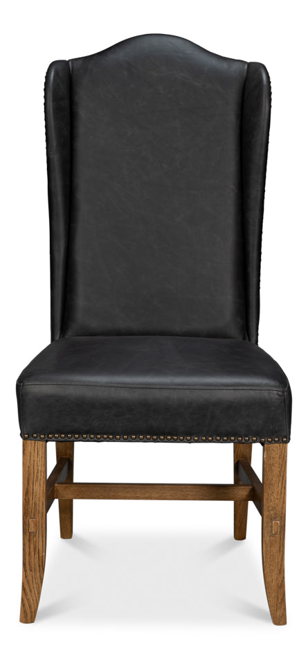 Mercado High Back Dining Chair, Black by Sarreid Ltd - view 2