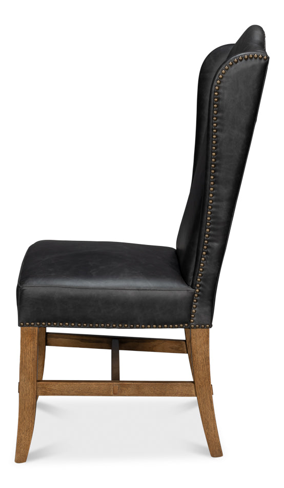 Mercado High Back Dining Chair, Black by Sarreid Ltd - view 3