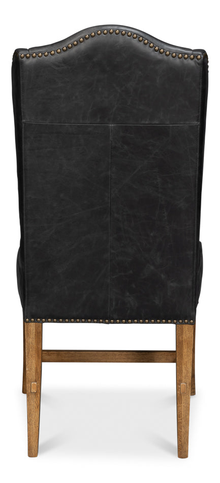 Mercado High Back Dining Chair, Black by Sarreid Ltd - view 4