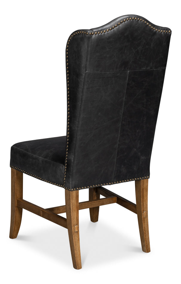 Mercado High Back Dining Chair, Black by Sarreid Ltd - view 5
