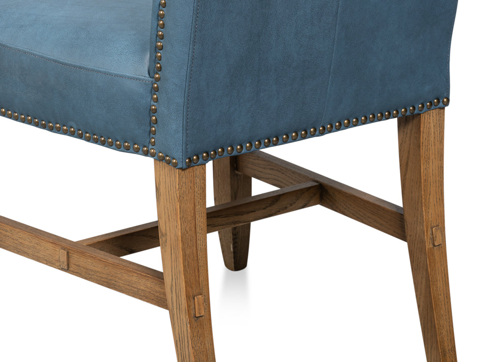 Mercado High Back Dining Chair,Blue by Sarreid Ltd - view 8