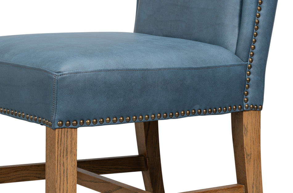 Mercado High Back Dining Chair,Blue by Sarreid Ltd - view 9