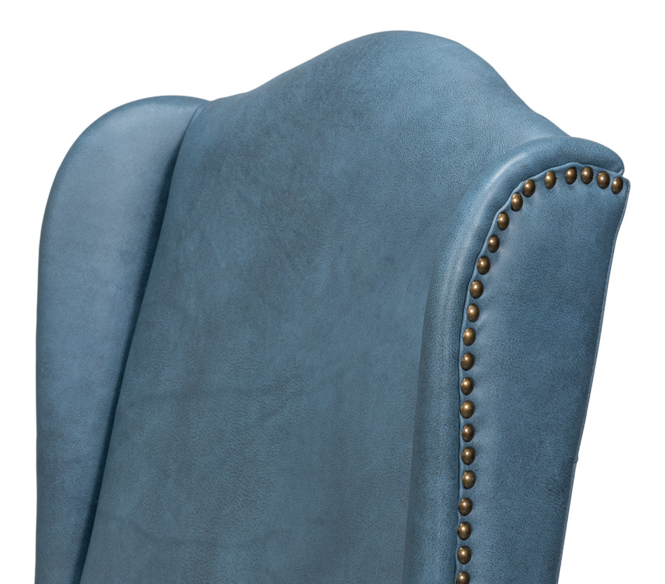 Mercado High Back Dining Chair,Blue by Sarreid Ltd - view 10