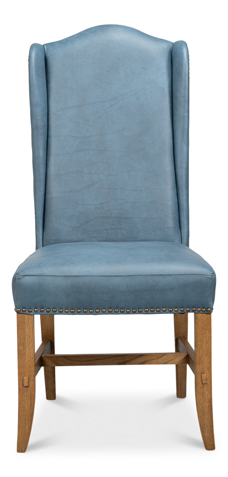 Mercado High Back Dining Chair,Blue by Sarreid Ltd - view 2