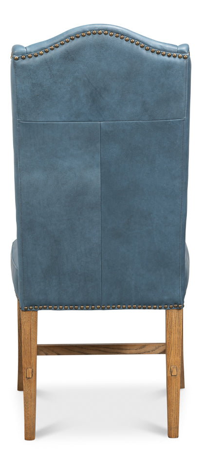 Mercado High Back Dining Chair,Blue by Sarreid Ltd - view 4