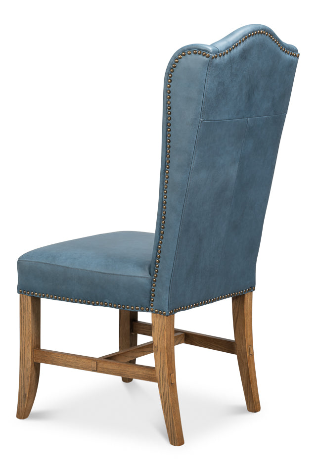 Mercado High Back Dining Chair,Blue by Sarreid Ltd - view 5