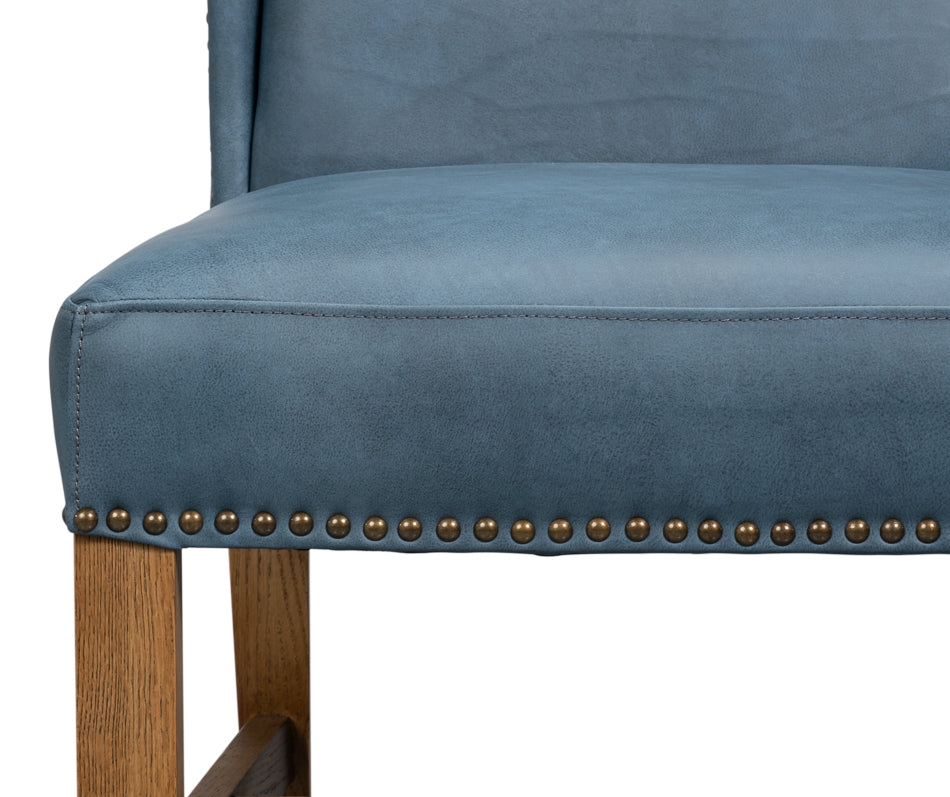 Mercado High Back Dining Chair,Blue by Sarreid Ltd - view 6