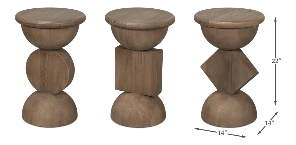 Romeo Side Tables, Set Of 3, Natural by Sarreid Ltd - view 7