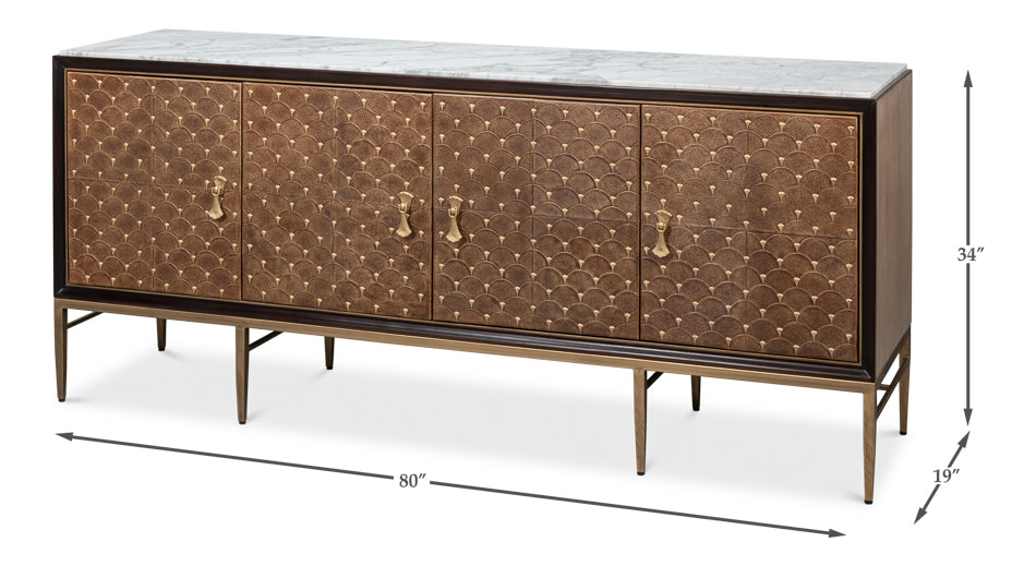 Palisade Shagreen Credenza by Sarreid Ltd - view 7