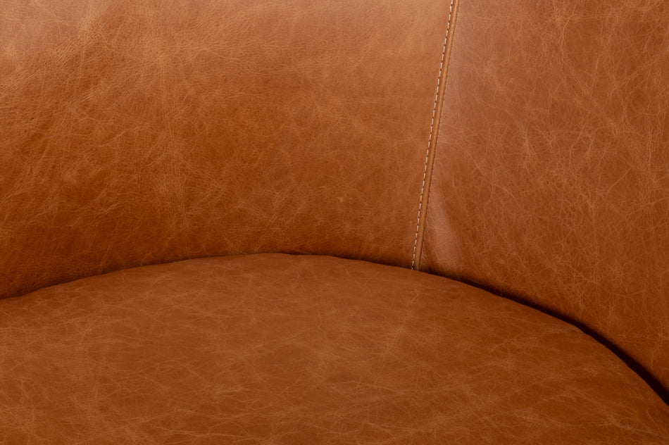 Braxton Leather Swivel Chair, Brown by Sarreid Ltd - view 11