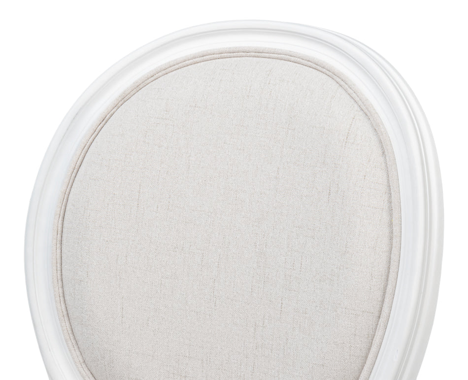 Hugo Oval Side Chair, Cortina White by Sarreid Ltd - view 8