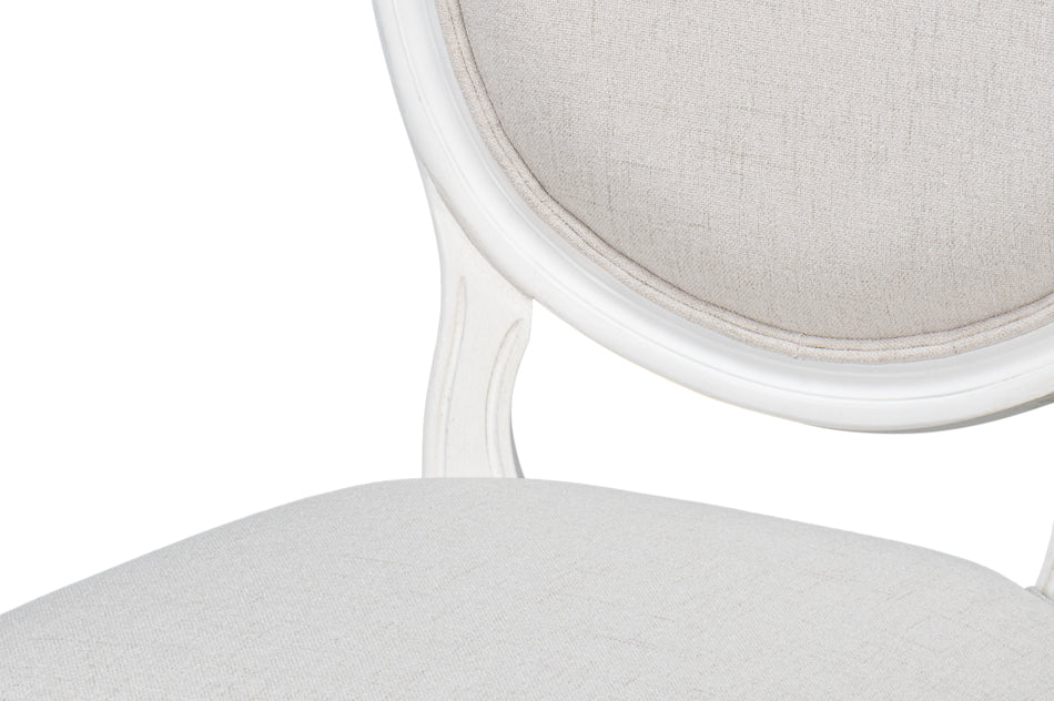 Hugo Oval Side Chair, Cortina White by Sarreid Ltd - view 9