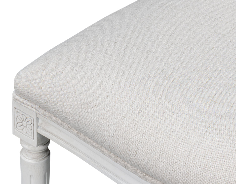 Hugo Oval Side Chair, Cortina White by Sarreid Ltd - view 10