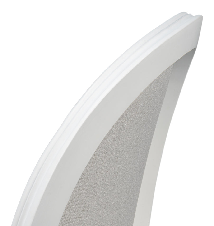 Hugo Oval Side Chair, Cortina White by Sarreid Ltd - view 11