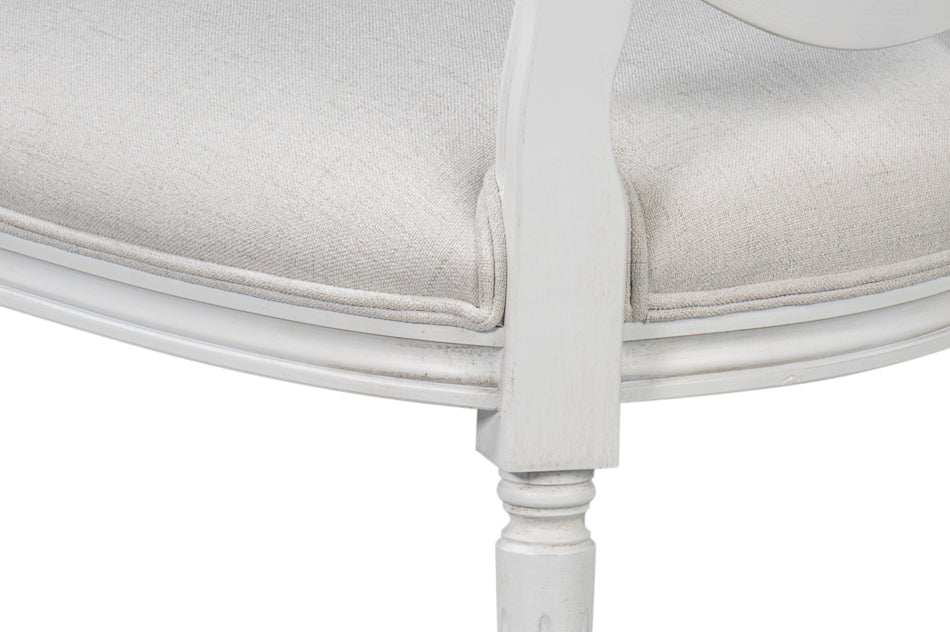 Hugo Oval Side Chair, Cortina White by Sarreid Ltd - view 12