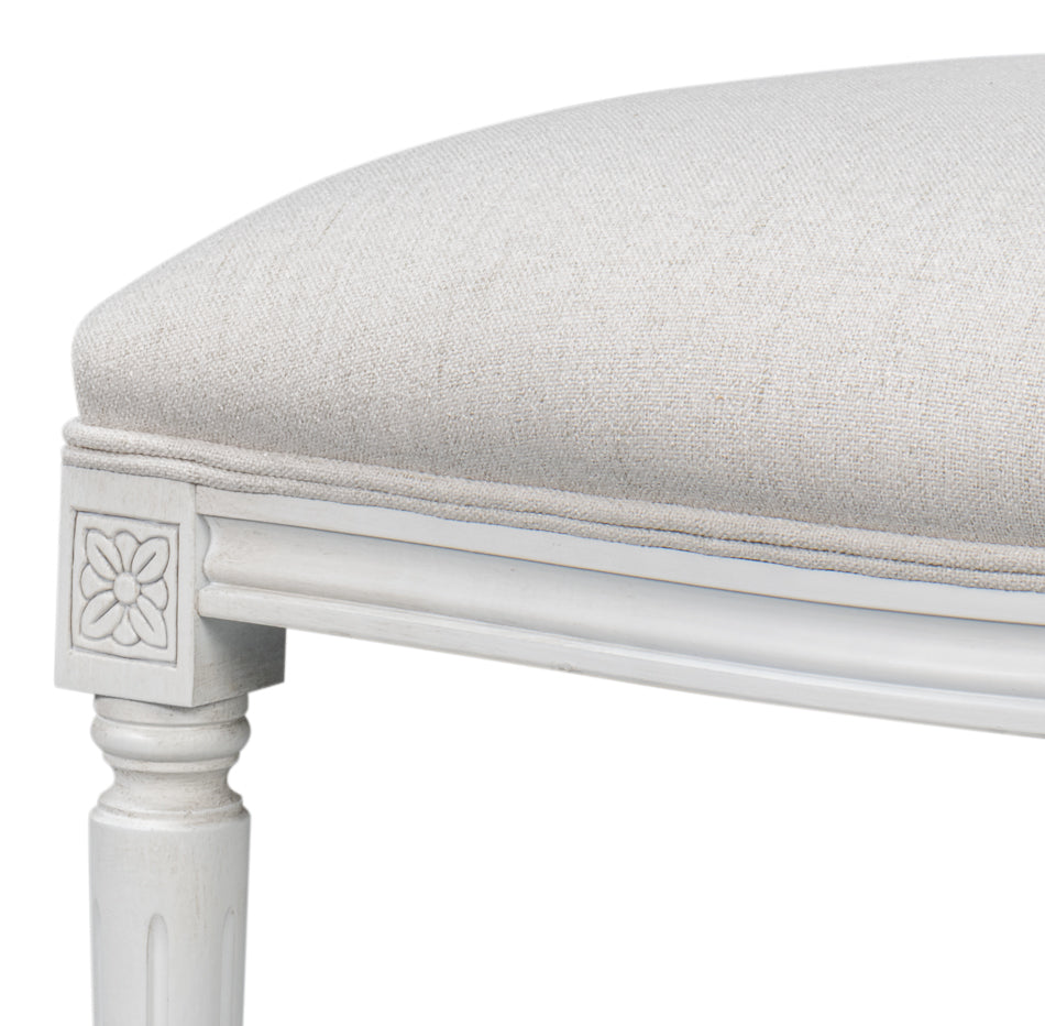 Hugo Oval Side Chair, Cortina White by Sarreid Ltd - view 6