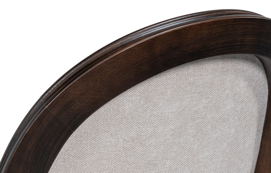 Hugo Oval Side Chair,Nero,Cream Velvet by Sarreid Ltd - view 7