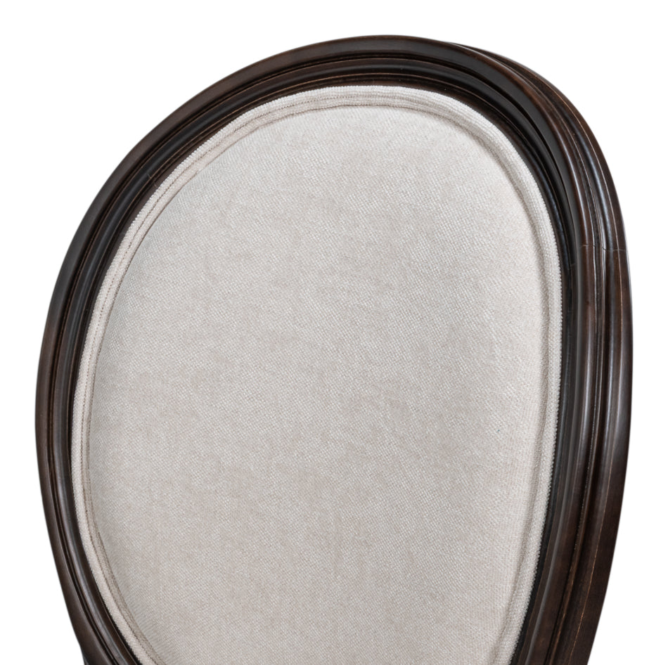 Hugo Oval Side Chair,Nero,Cream Velvet by Sarreid Ltd - view 8