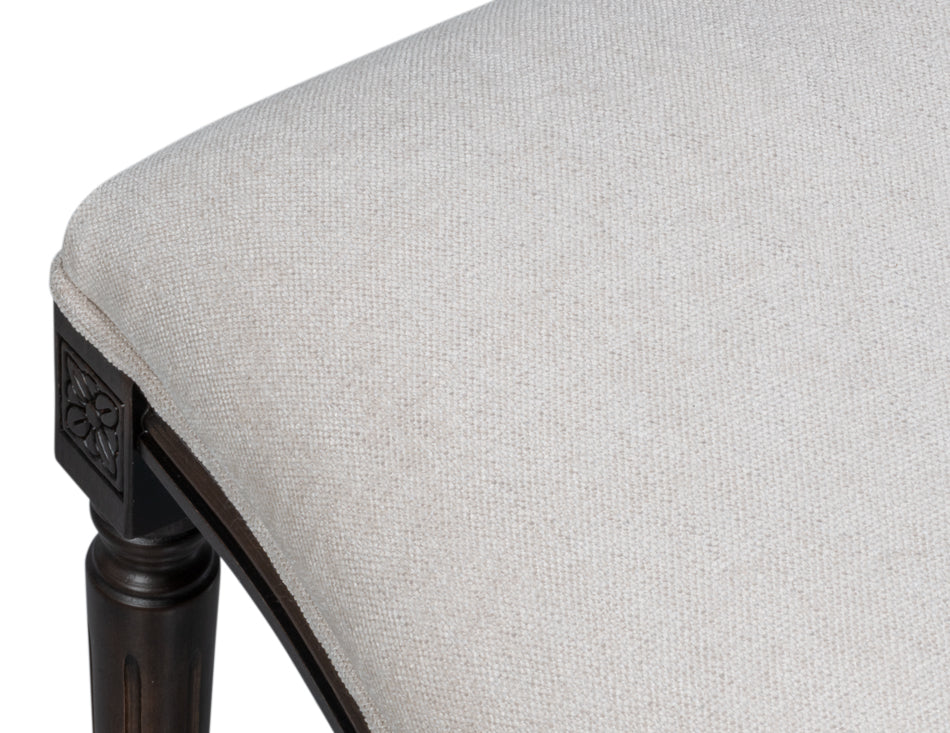 Hugo Oval Side Chair,Nero,Cream Velvet by Sarreid Ltd - view 9