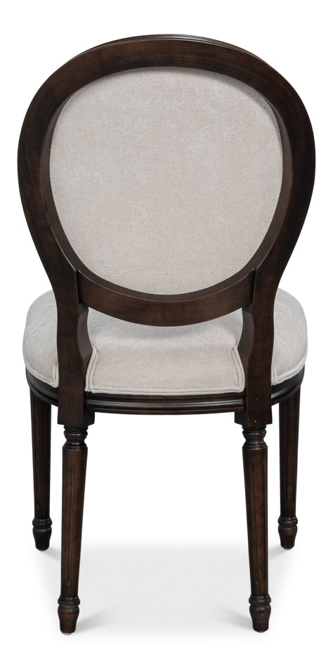 Hugo Oval Side Chair,Nero,Cream Velvet by Sarreid Ltd - view 4