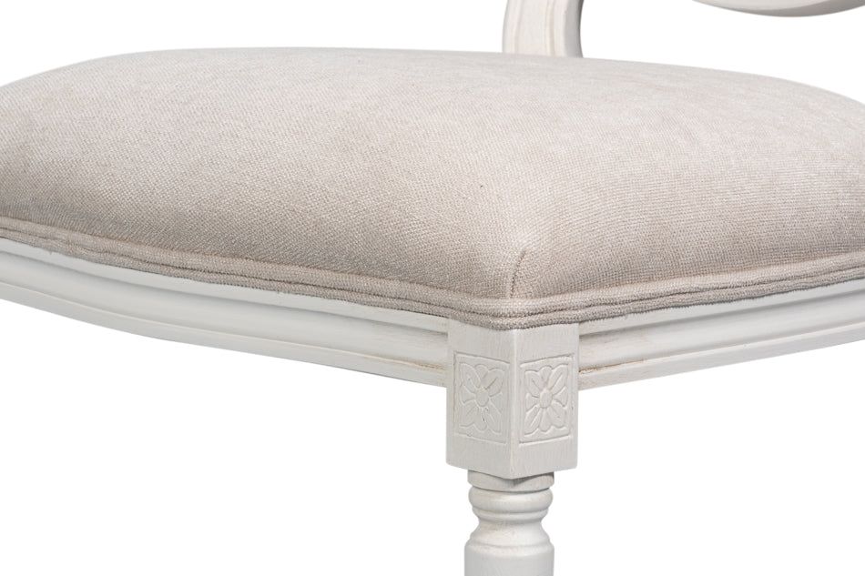 Hugo Oval Side Chair,Cortina White by Sarreid Ltd - view 9