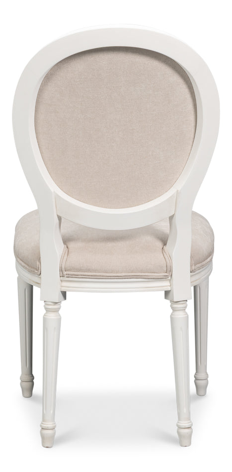 Hugo Oval Side Chair,Cortina White by Sarreid Ltd - view 4