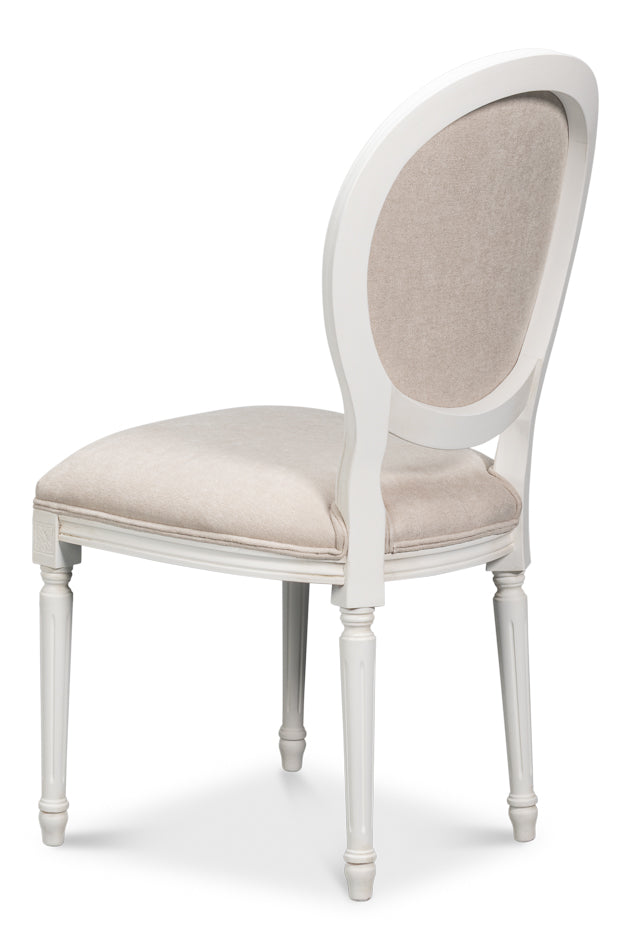 Hugo Oval Side Chair,Cortina White by Sarreid Ltd - view 5