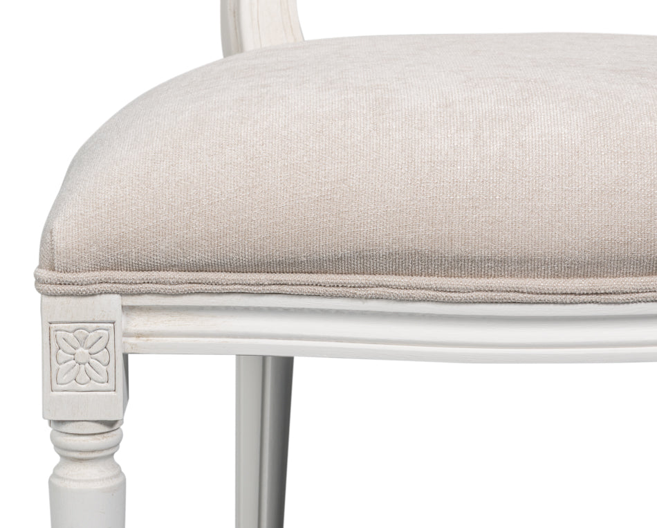 Hugo Oval Side Chair,Cortina White by Sarreid Ltd - view 6