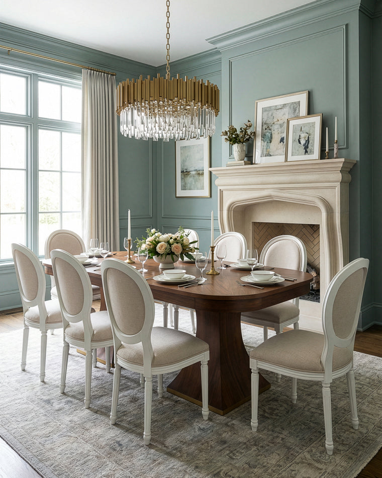 Hugo Oval Side Chair,Cortina White by Sarreid Ltd - view 12