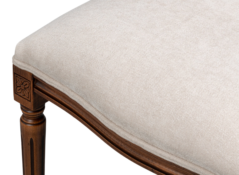 Hugo Oval Side Chair,Noce Anticato,Cream by Sarreid Ltd - view 11