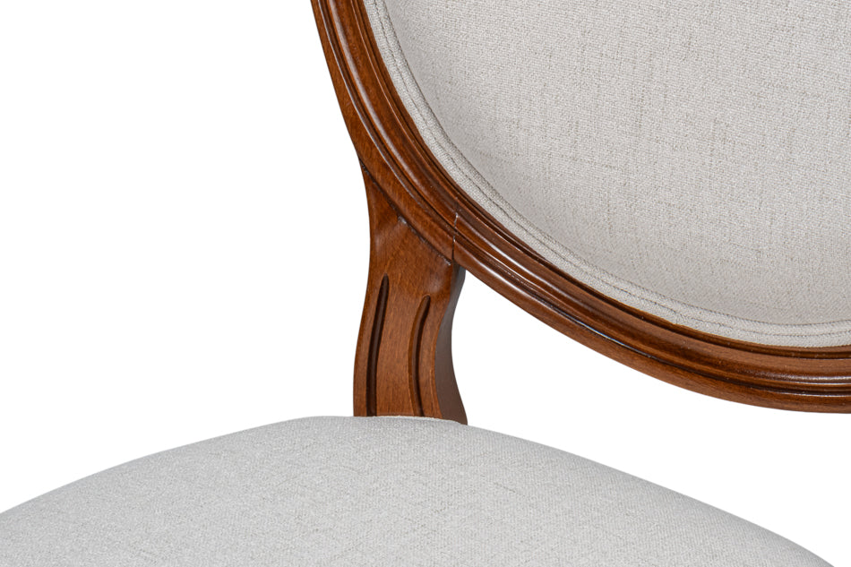 Hugo Oval Side Chair, Old World Walnut by Sarreid Ltd - view 9