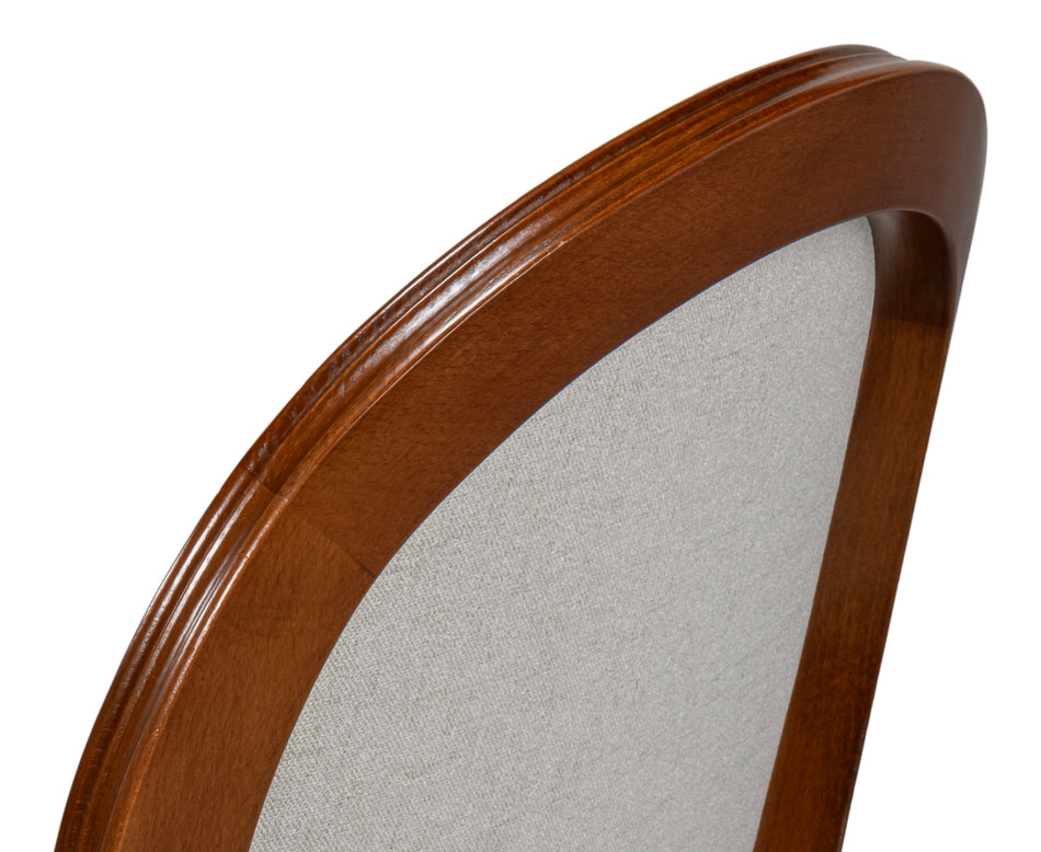 Hugo Oval Side Chair, Old World Walnut by Sarreid Ltd - view 11