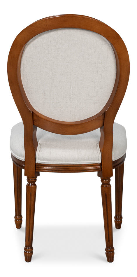 Hugo Oval Side Chair, Old World Walnut by Sarreid Ltd - view 4