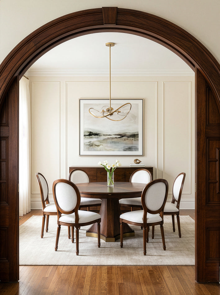 Hugo Oval Side Chair, Old World Walnut by Sarreid Ltd - view 12