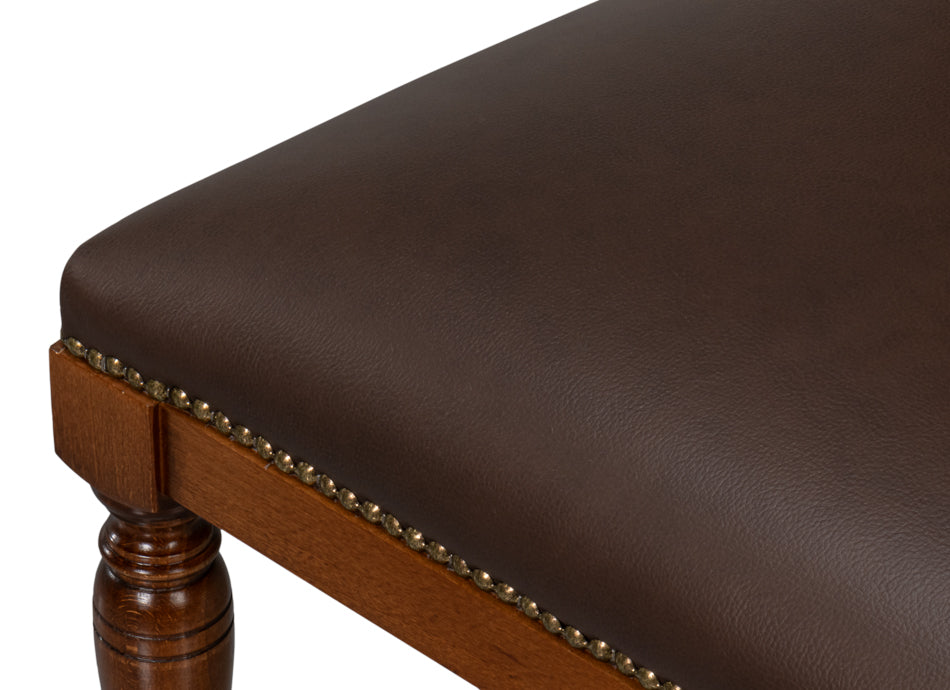 Camile Leather Side Chair, Brown by Sarreid Ltd - view 10