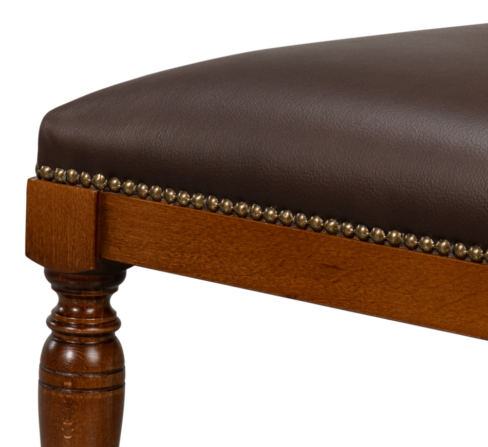 Camile Leather Side Chair, Brown by Sarreid Ltd - view 6
