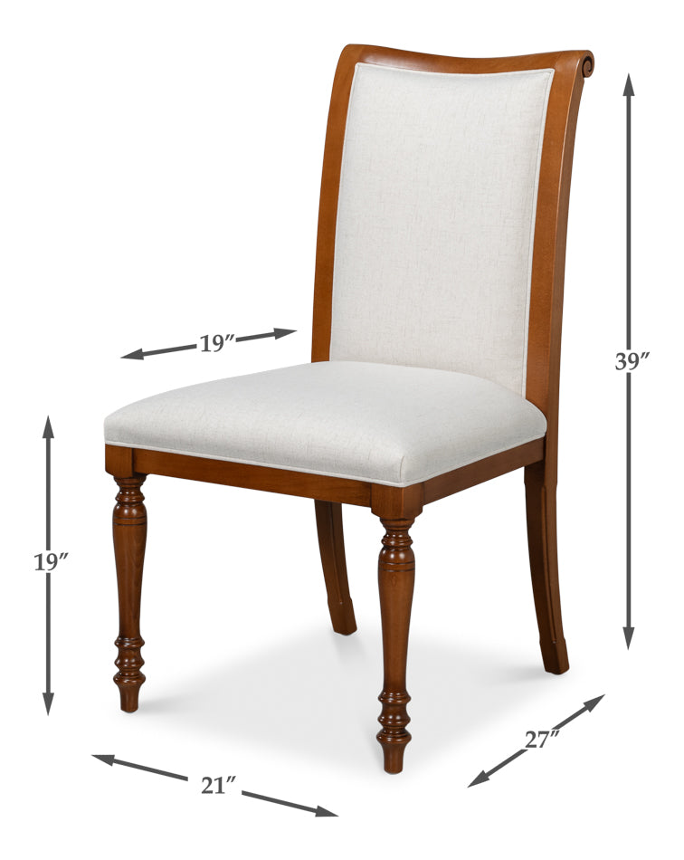 Polk Fabric Side Chair, Brown by Sarreid Ltd - view 7
