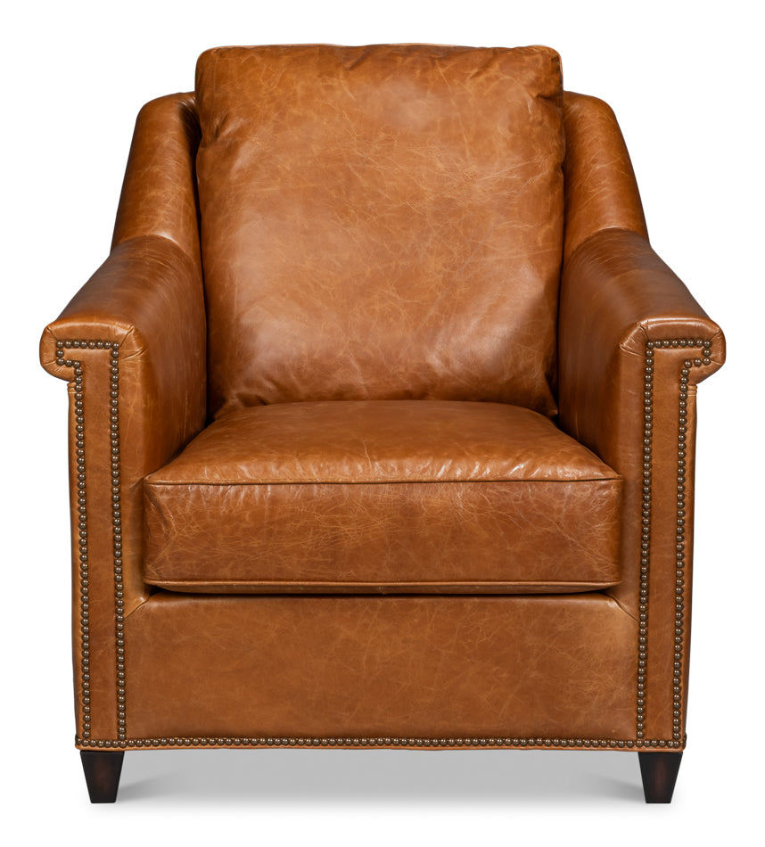 Vandike Arm Chair, Cuba Brown by Sarreid Ltd - view 2