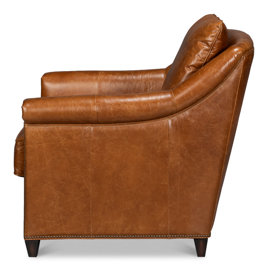 Vandike Arm Chair, Cuba Brown by Sarreid Ltd - view 3