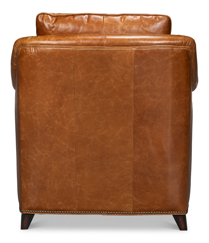 Vandike Arm Chair, Cuba Brown by Sarreid Ltd - view 4