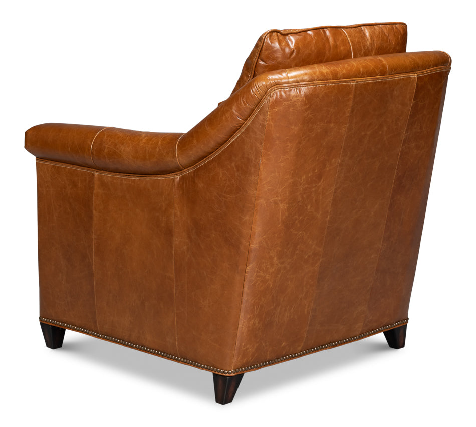 Vandike Arm Chair, Cuba Brown by Sarreid Ltd - view 5